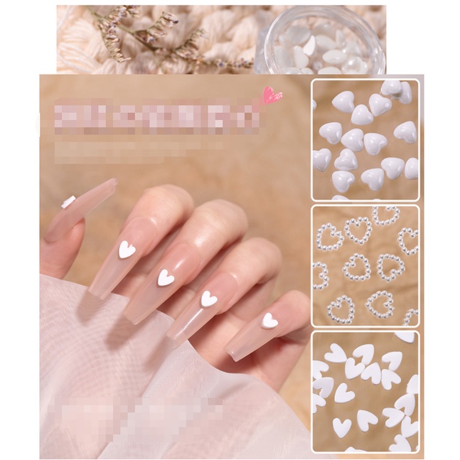 Hũ charm tim trnag trí nail độc đáo dạng hũ nhé a