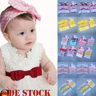 Set 3 băng đô nơ họa tiết chấm bi sọc đa dạng dễ thương cho bé gái