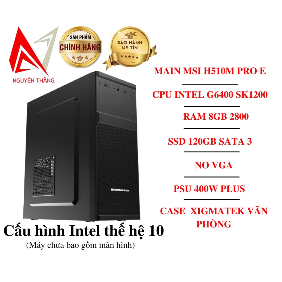 Thùng PC VĂN PHÒNG THẾ HỆ 10 NEW 2021 ( G6400 - 8G - SSD 120G )