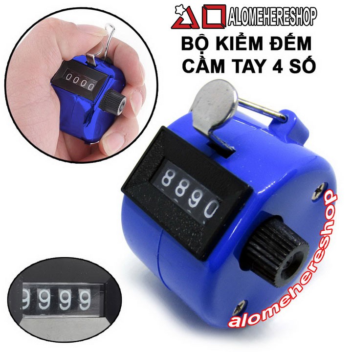 Máy đếm bấm tay 4 số dành cho kiểm đếm số lượng, lượt vòng áp dụng cho thể thao, hải quan, quân sự