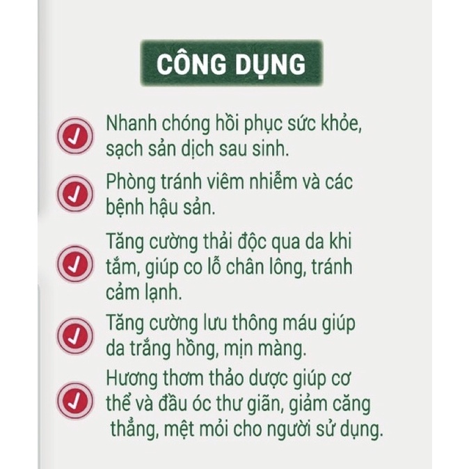 Lá tắm, xông toàn thân sản phụ sau sinh (mua 10 gói tặng kèm túi lọc vải siêu to)