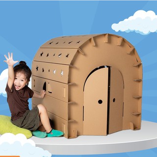 Nhà giấy carton lắp ráp cho bé kích thước 100x84x78 cm
