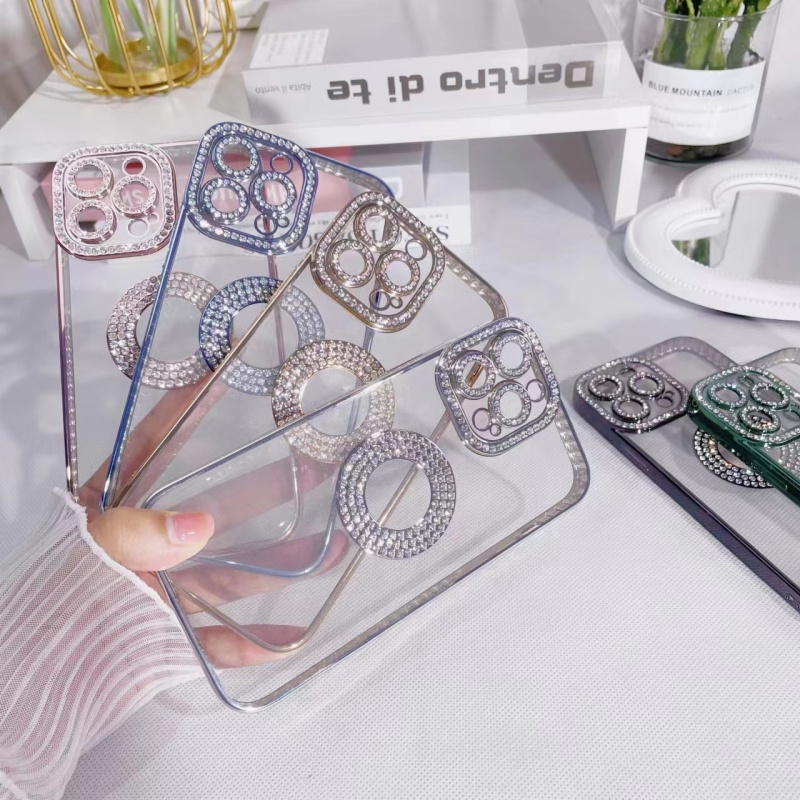 Ốp Điện Thoại Đính Kim Cương Giả Chống Rơi Chống Sốc Cho iPhone 14 13 12 11 Pro Max