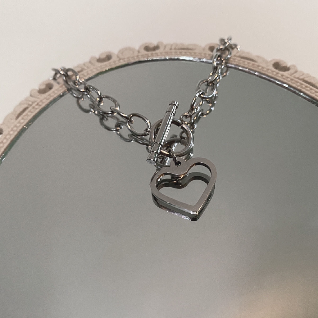 Dây chuyền thép titan mặt hình trái tim 22477 ot phong cách nhật hàn cá tính thời trang