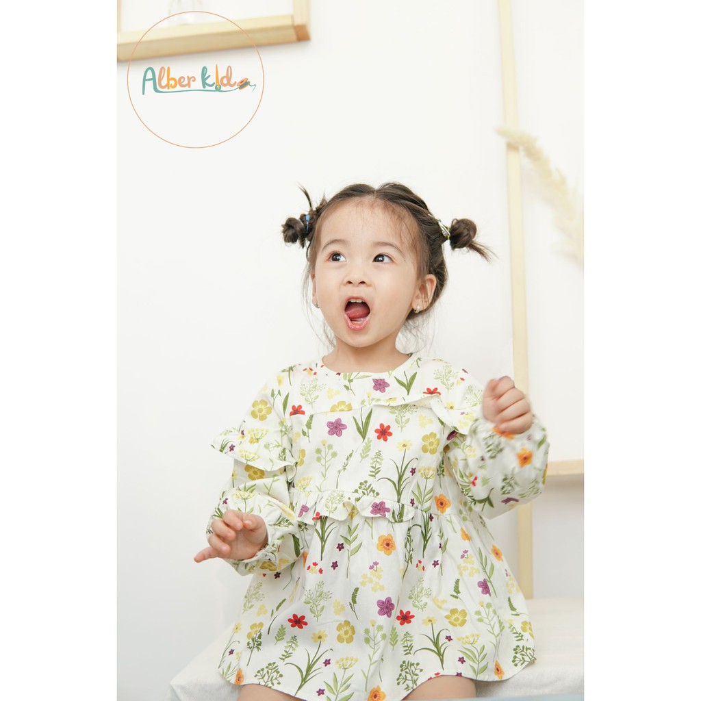 Váy đầm cho bé gái Floral Dress hoa tuổi 2-9T Thời Trang Alber Kids