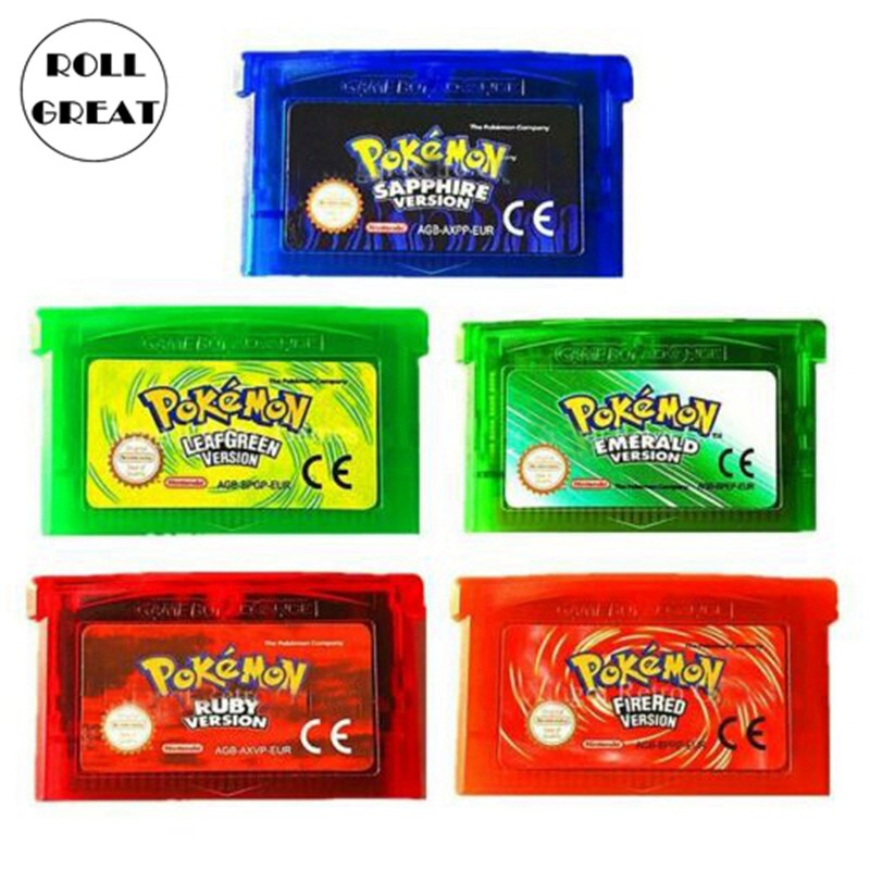 Bộ 5 Thẻ Bài Pokemon Sapphire / Emerald / Firered / Leafgreen / Ruby Cho Gbm / Gba / Sp / Nds