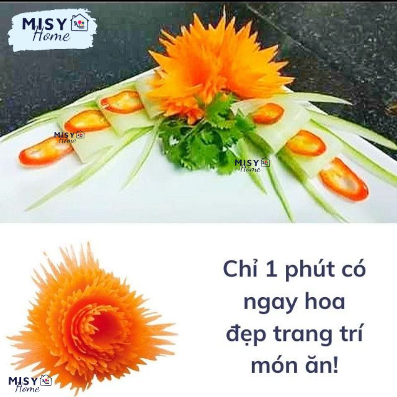 [sỉ] Xoáy hoa cà rốt inox phễu xoáy tỉa hoa trang trí món ăn MISY HOME nhà hàng gia đình cỗ tiệc liên hoan siêu sắc bén