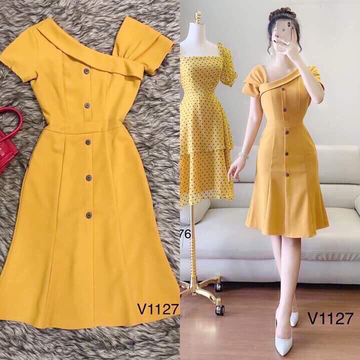 VÁY ÔM BODY CHÉO VAI TAY NGẮN CÁ TÍNH THỜI TRANG THIẾT KẾ VESTA CV65