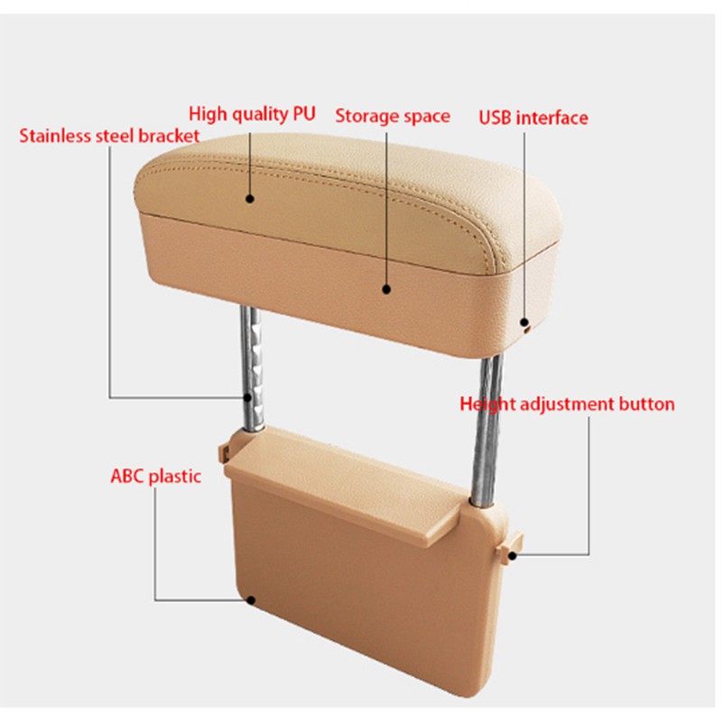 Hộp kê tay xe hơi SEAMETAL đựng đồ gọn gàng tự động điều chỉnh được hỗ trợ sạc không dây mới