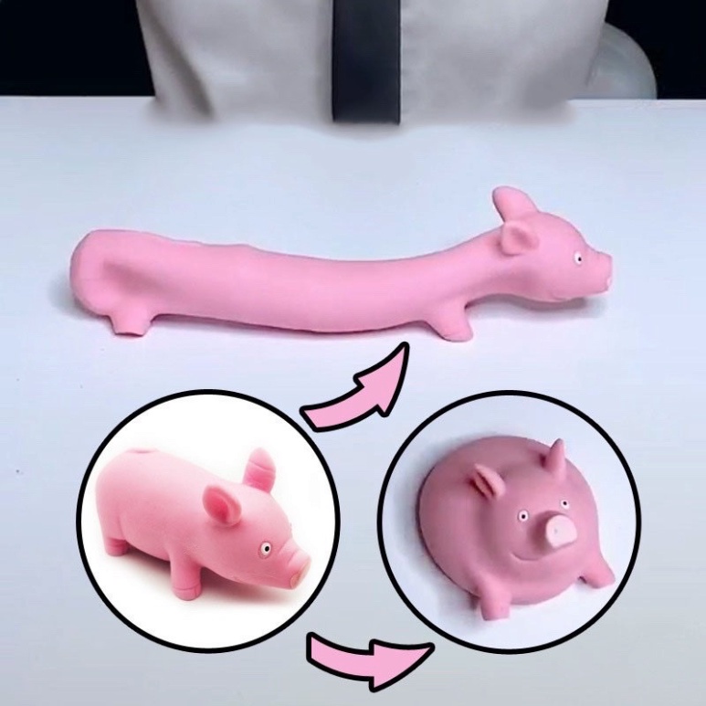 Heo hồng Dẻo xả stress Heo Hồng mềm dẻo siêu kute-đồ chơi squishy Chó Pug xả stress Chó Pug Kéo Dài Cute