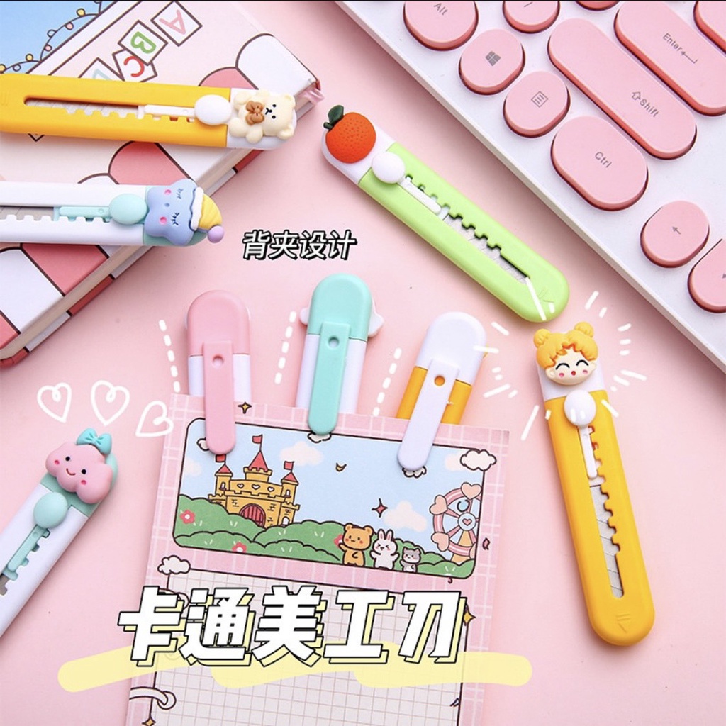 [Stationery] Dao rọc giấy cắt giấy cầm tay mini họa tiết đáng yêu nhỏ gọn tiện dụng siêu dễ thương