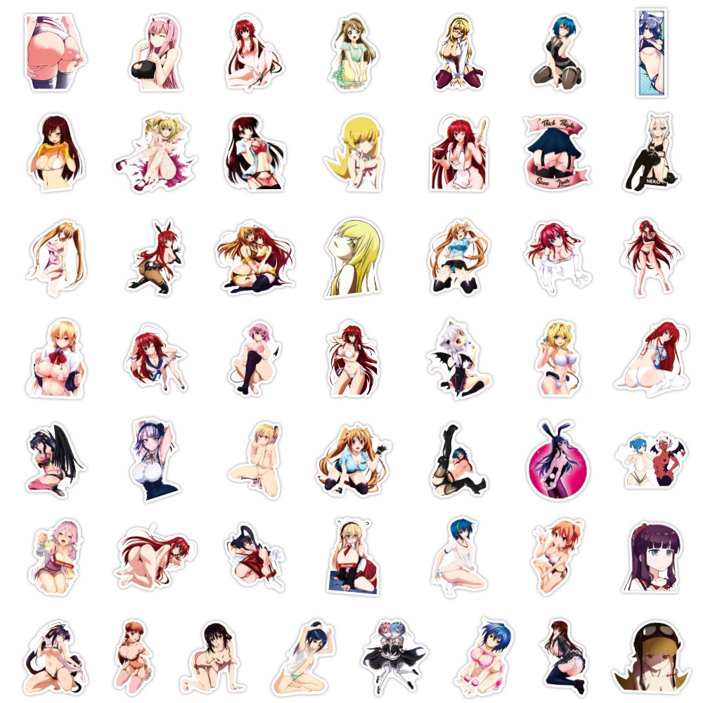 200/100/50 Nhãn Dán Trang Trí In Hình Anime Hentai Bunny Waifu