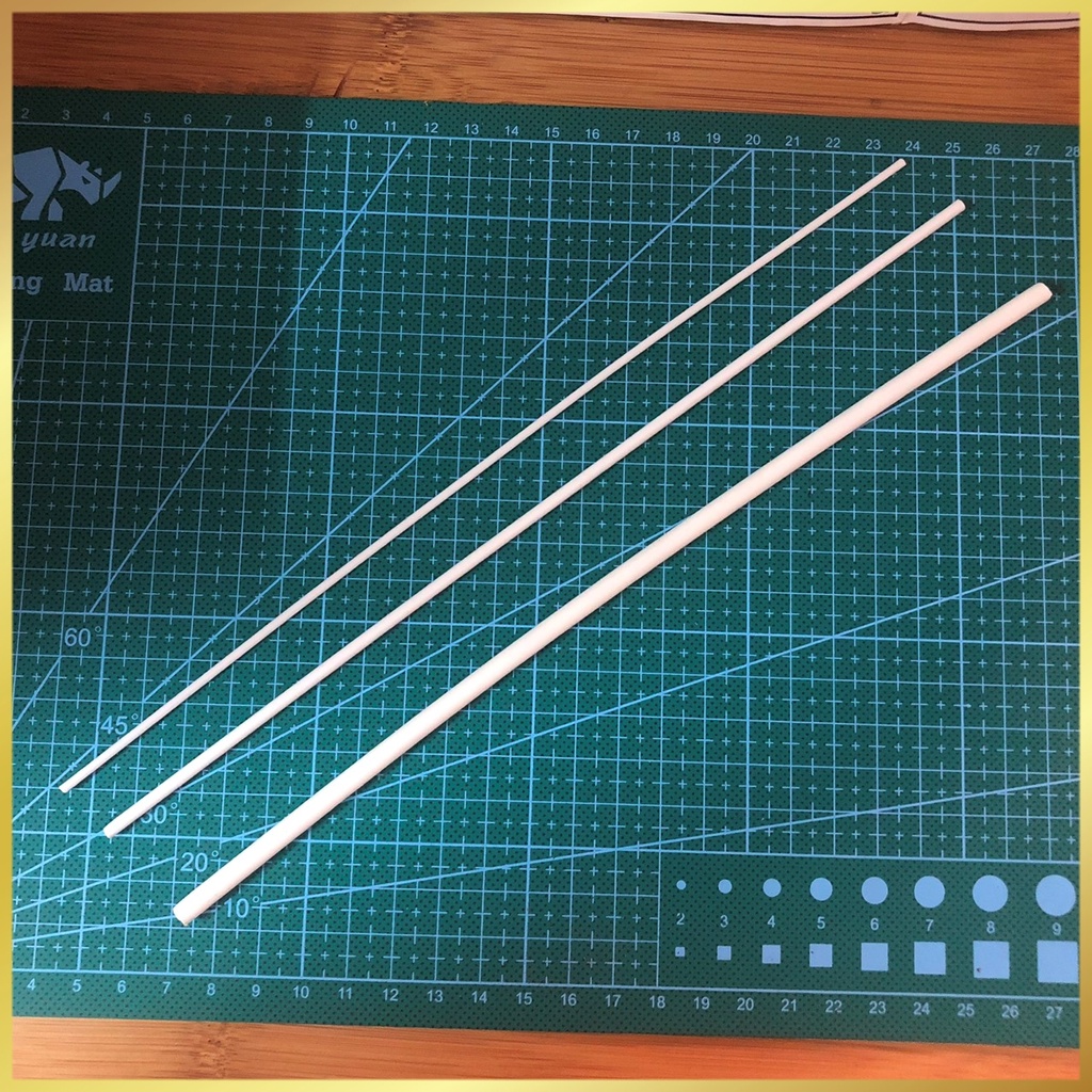 BỘ 2 ỐNG NHỰA TRÒN RỖNG PLA PLATE 25CM - Que nhựa plaplate ABS custom mod mô hình thủ công nhà kiến trúc gundam gunpla