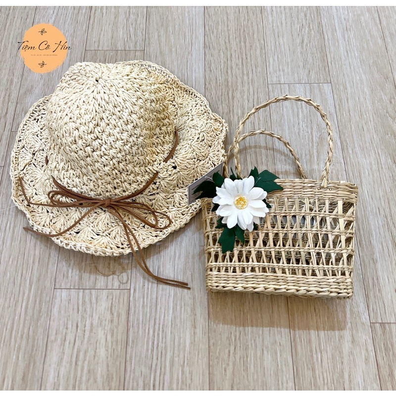 Túi cói mini handmade Tiệm Cô Hìn đi biển du lịch chụp ảnh siêu đẹp có video chi tiết ship 1h lỗi 1 đổi 1