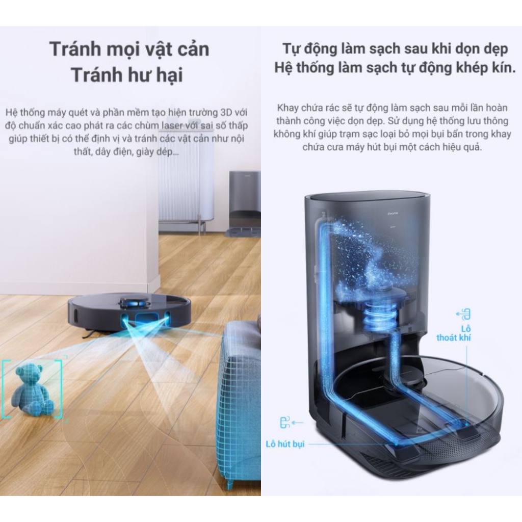 Robot hút bụi lau sàn tự hút rác Dreame Bot Z10 Pro – Bản Quốc tế - Bả