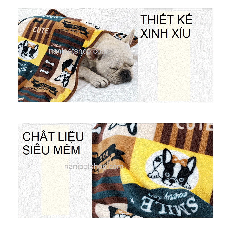 🥰 [NowShip] Chăn lót ổ cho cún cưng nằm điều hòa, chất liệu nhung mềm, màu siêu yêu - Nà Ní Pet Shop