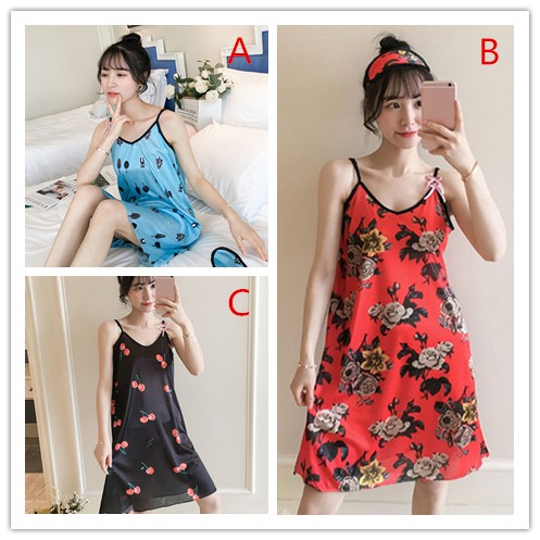 Váy ngủ vải lụa mùa hè mới