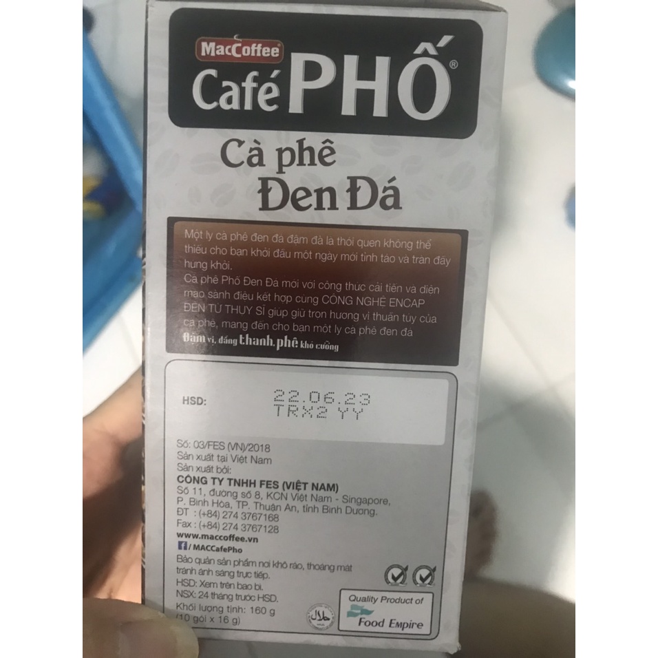 Cà Phê Đen Đá Hộp 10 gói (16gr)