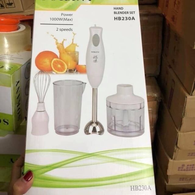 Máy Xay Cầm Tay Sokany Kèm Cốc To ( Có Phụ Kiện Đánh Trứng)
