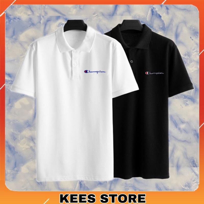Áo Polo Champion Cổ Bẻ Nam Nữ Chất Vải Cotton Da Cá Sấu full Cao Cấp