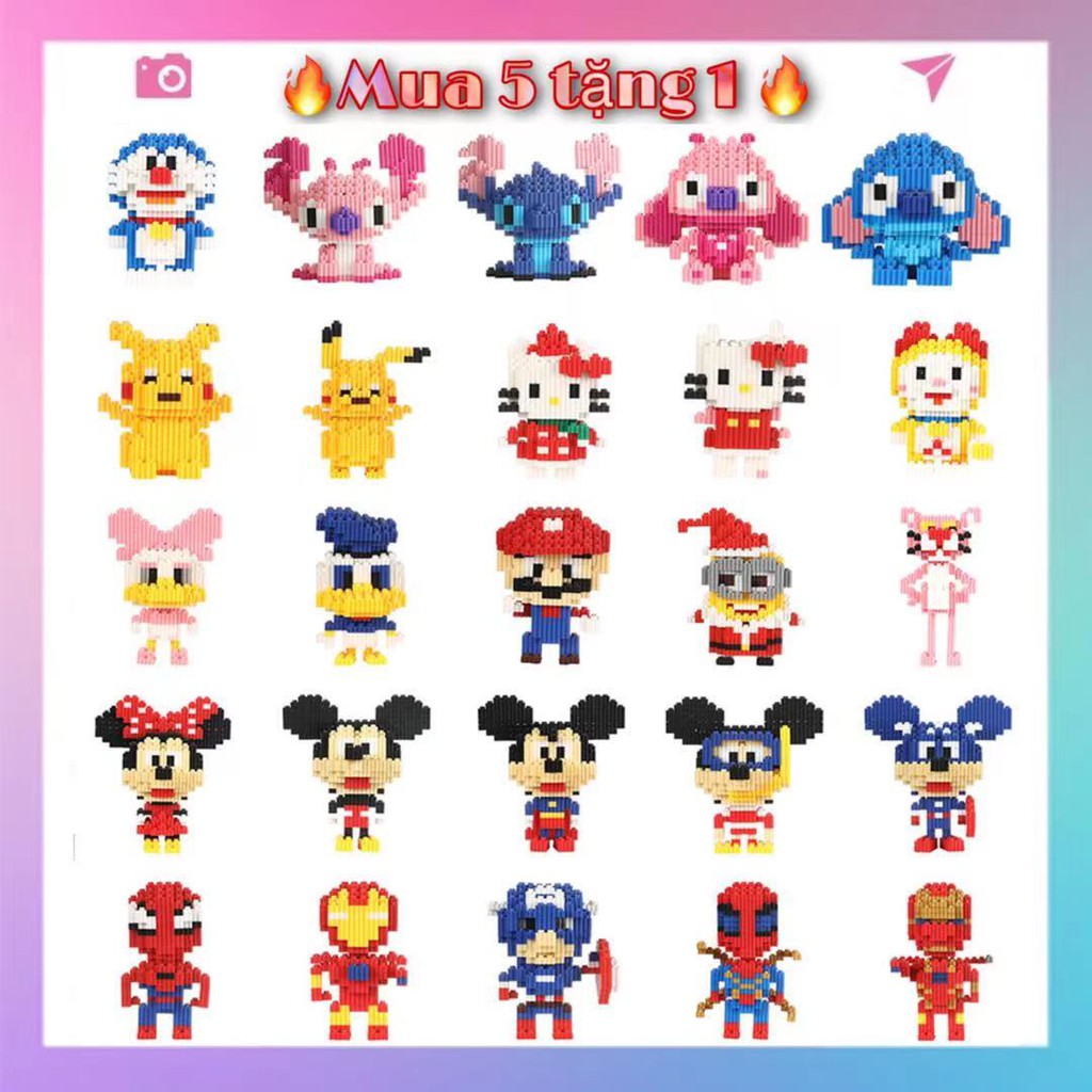 💖 Mua 5 tặng 1 💖 Disney 3D LEGO Bộ Đồ Chơi Lego Xếp Hình Thú Vị Cho Bé