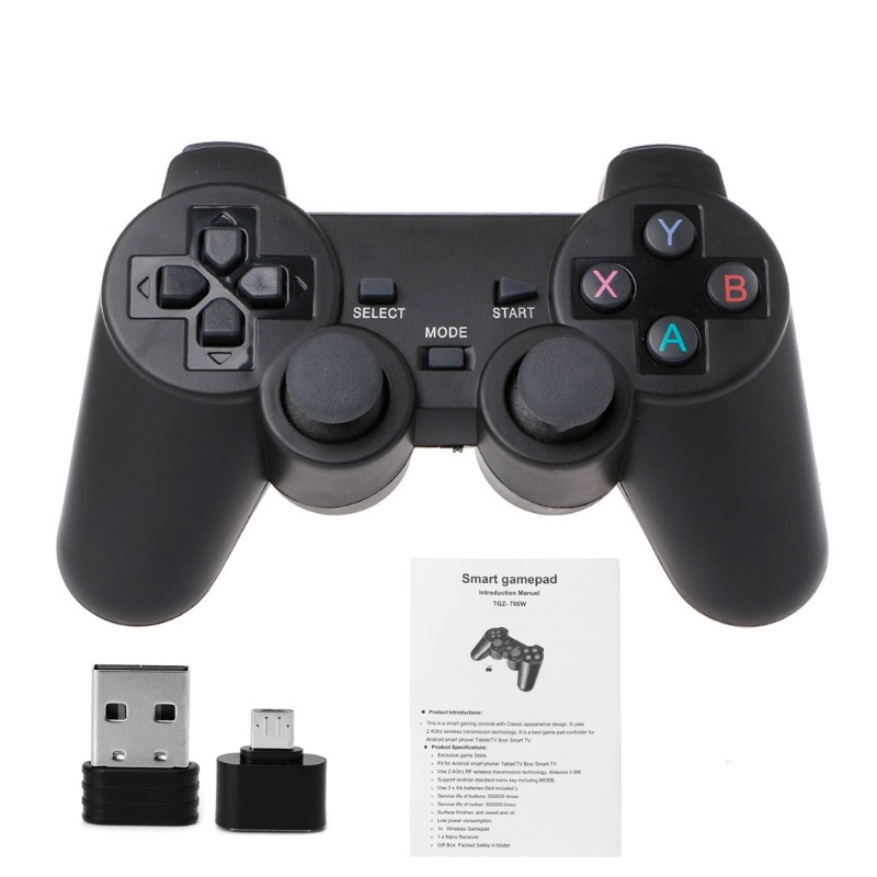 Tay Cầm Chơi Game Không Dây Xinp 2.4g + Micro Usb Otg Cho Ps3 Android Phone Tv Box