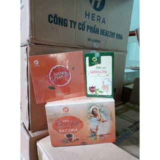 Combo Trà giảm cân, Trà gạo lứt hạt chia, Nano bưởi đỏ Hera chính hãng, siêu giảm mỡ