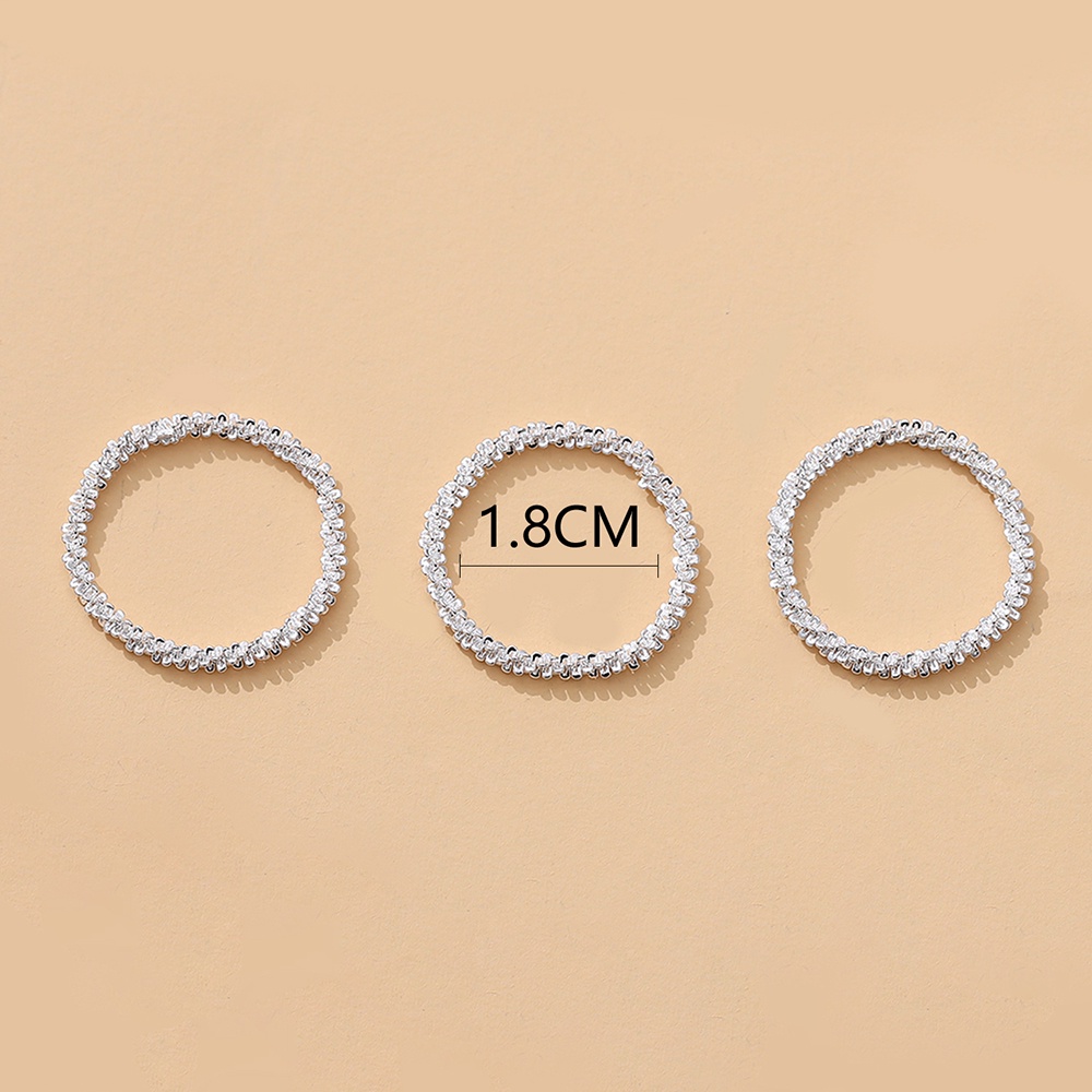 Bộ 3 Nhẫn Bạc Lấp Lánh Phong Cách Hàn Quốc