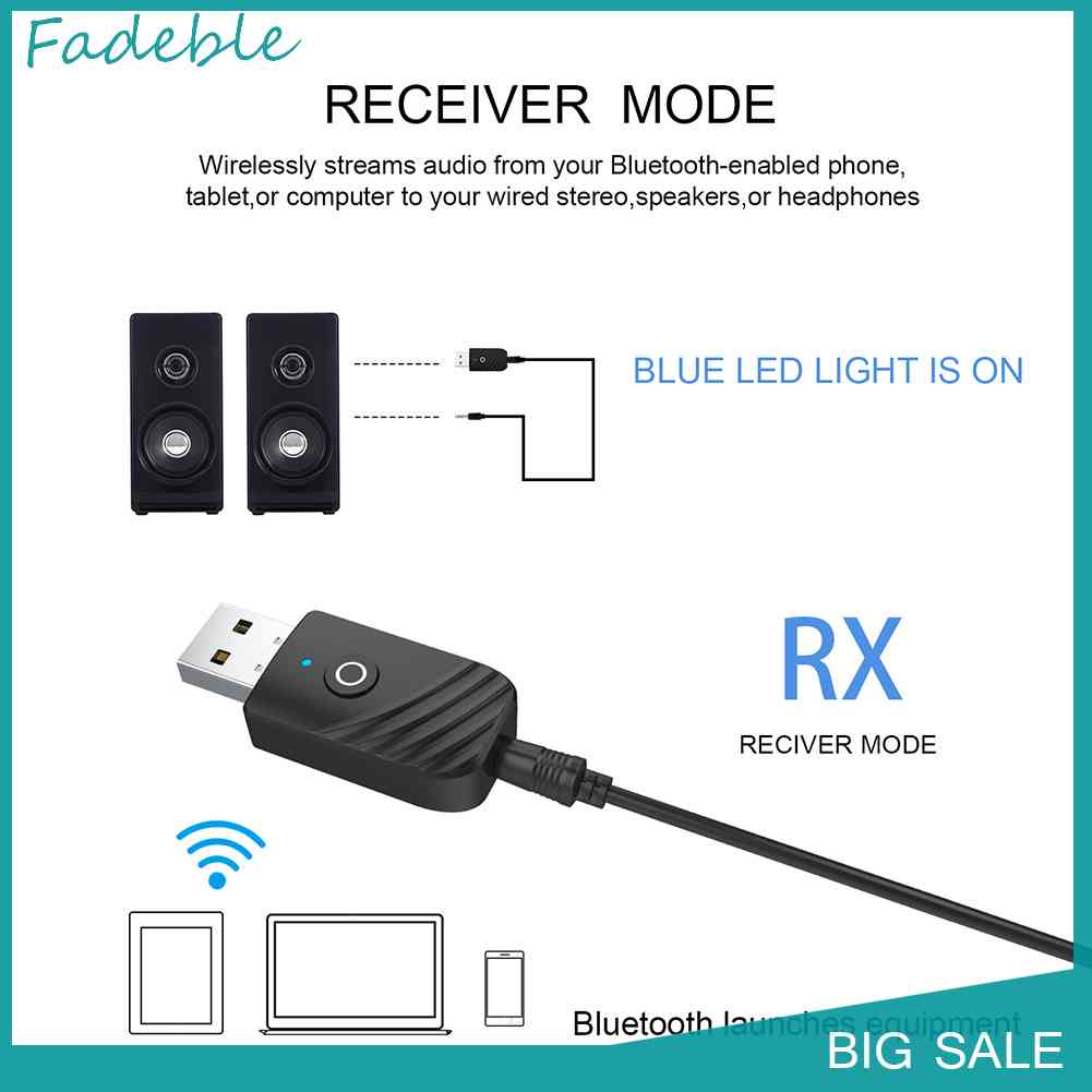 Thiết Bị Thu Phát Âm Thanh Bluetooth USB 5.0 3 Trong 1 Cho TV/PC/Tai Nghe Trên Xe Hơi