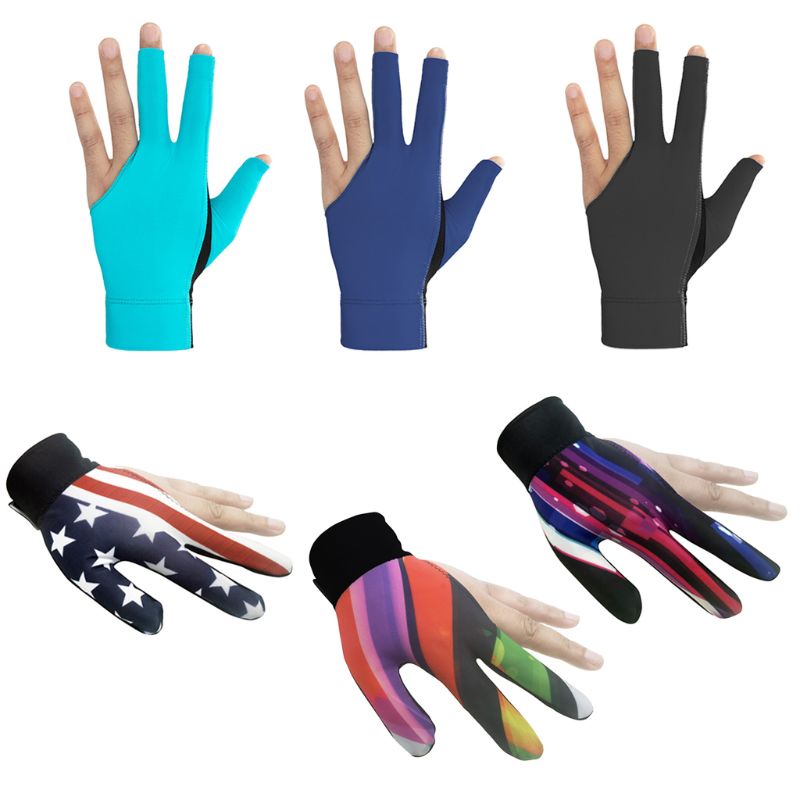 1 Găng tay chơi bida ba ngón chống trượt độ đàn hồi cao cho unisex R-R