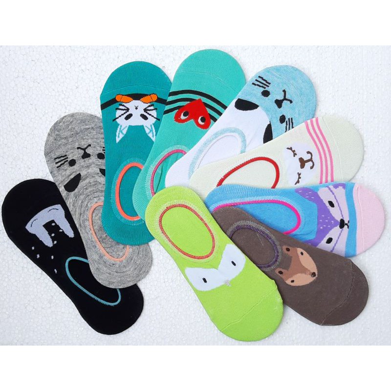Set 5 đôi vớ lười nữ Cotton mềm mại chống hôi chân hình thú siêu dễ thương size 21-23cm ( nhiều màu )