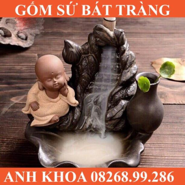 Tượng trầm chú tiểu - Gốm sứ Bát Tràng Anh Khoa