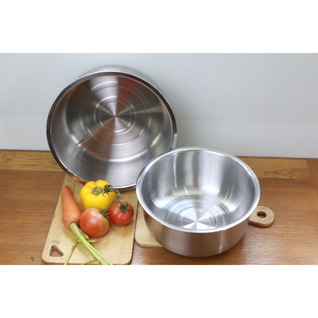 Bộ nồi thau inox 430 KLIN'S dày 5 zem 2 món ( 26cm x 30cm ), dùng được bếp từ