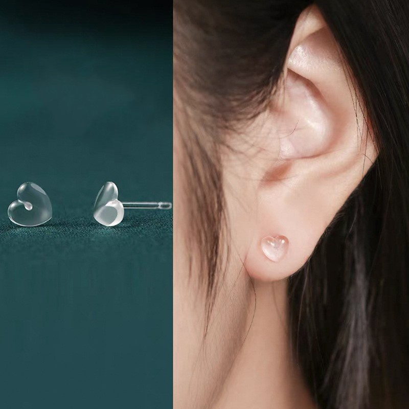 Khuyên Tai Cao Su Mềm Trong Suốt Chống Tắc Nghẽn Cho Nữ
