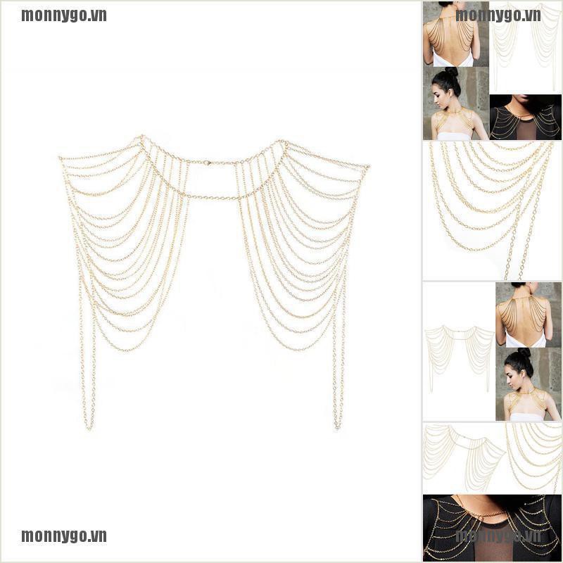 [COD+monnygo]Style Fashion Sexy Body Women Jewelry Tassels Link Body Should