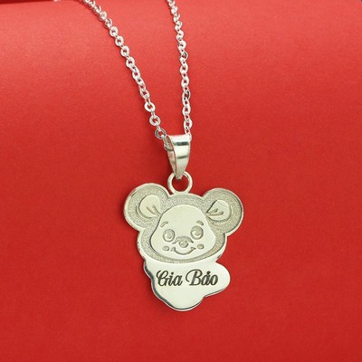 Dây chuyền bạc cho bé trai, bé gái khắc tên hình con chuột DCT0038 - Trang Sức TNJ
