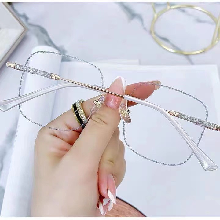 Kính Mát Không Gọng Đính Kim Tuyến Lấp Lánh Thời Trang Cho Nữ