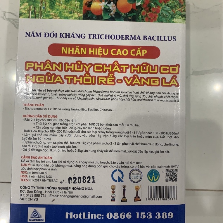 Nấm đối kháng trichodermaa bacillus 1kg- ủ phân chuồng, tưới cây, đối kháng nấm bệnh ngừa thối rễ vàng lá