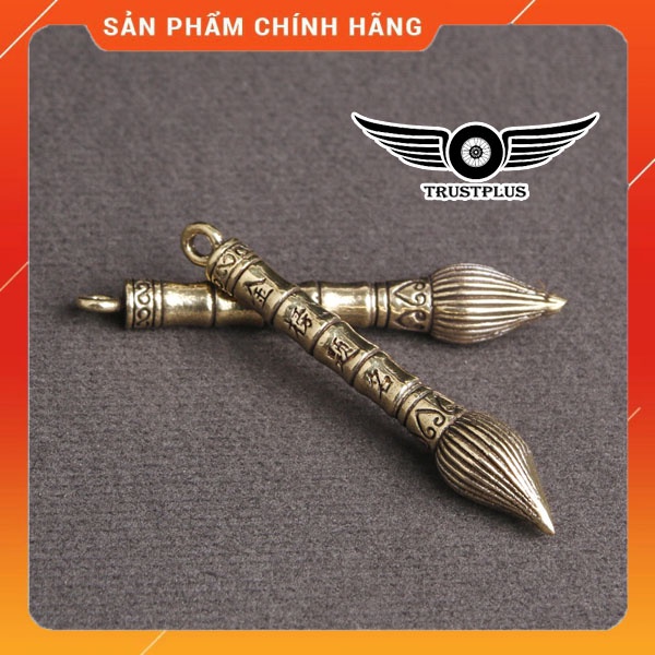 Bút chữ nho lông viết chữ bằng đồng nhỏ gọn, móc treo chìa khóa, tượng đồng,văn xương mỗ hình