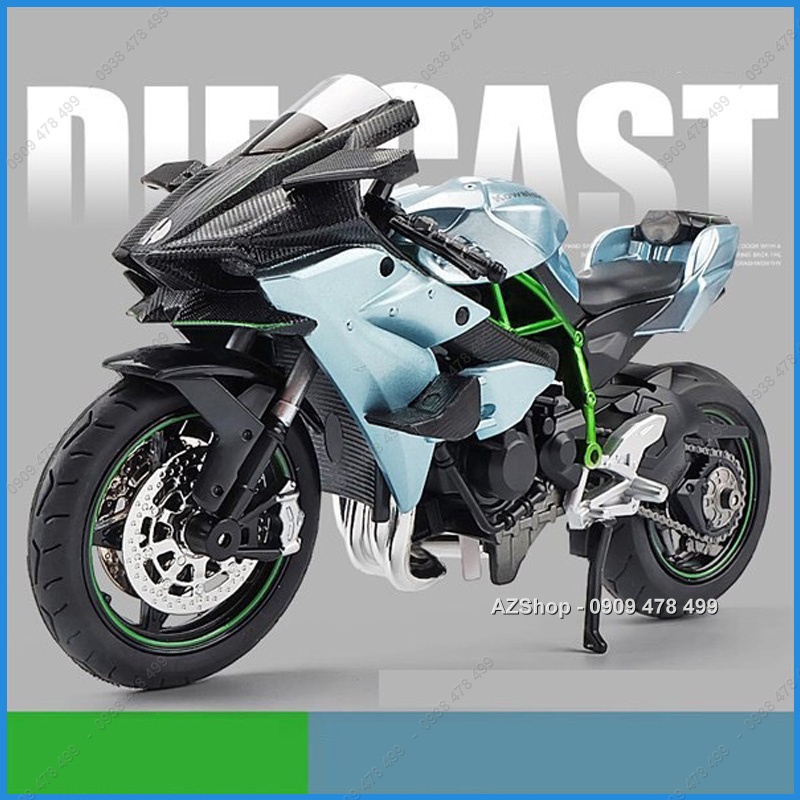 Xe Mô Hình Kawa Ninja H2R - Tỉ Lệ 1:12 - H1toy Tq - Bạc - 8701