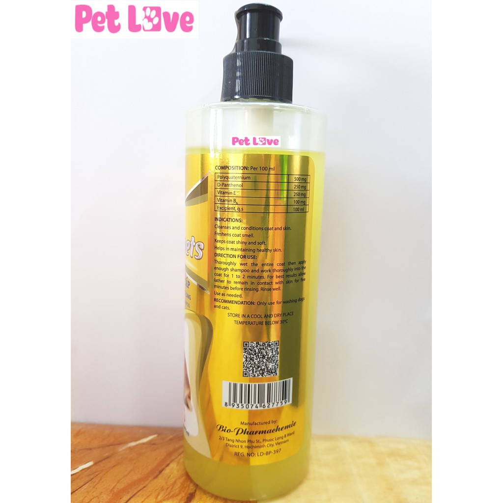 Sữa tắm dưỡng lông chó mèo siêu mượt, khử mùi hôi Bio Lovely Pet (450ml)