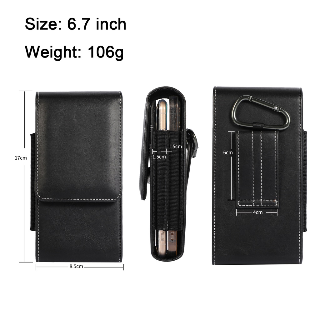 Túi Đựng Điện Thoại Hai Lớp Đeo Hông Cho iPhone 12 13 Pro Max Galaxy Note 10 +