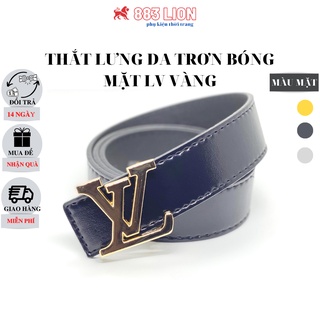 Thắt Lưng Nam LV - Dây Lưng Nam Dây Đen Trơn Mặt Khóa Hợp Kim Cao Cấp Chất Liệu Da Tổng Hợp PVC Trẻ Trung Sang Chảnh