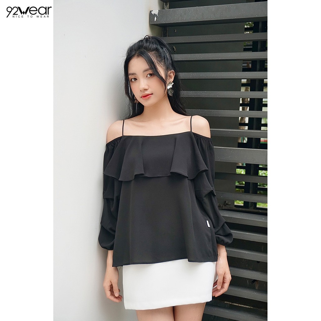 Áo sơ mi nữ 2 dây 92WEAR 2 MÀU, đủ size, dây bèo ngực ASW0995 | BigBuy360 - bigbuy360.vn