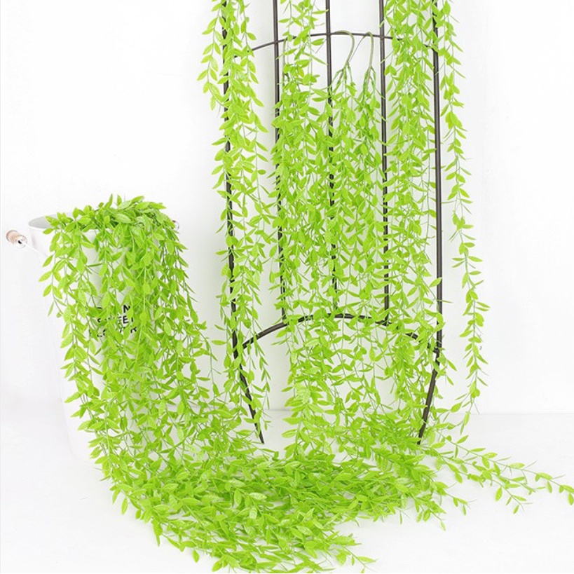 Hoa giả - Cành lá rủ Lucas 120cm cành 7 nhánh trang trí nhà cửa, decor cửa hàng, che nắng mát mẻ