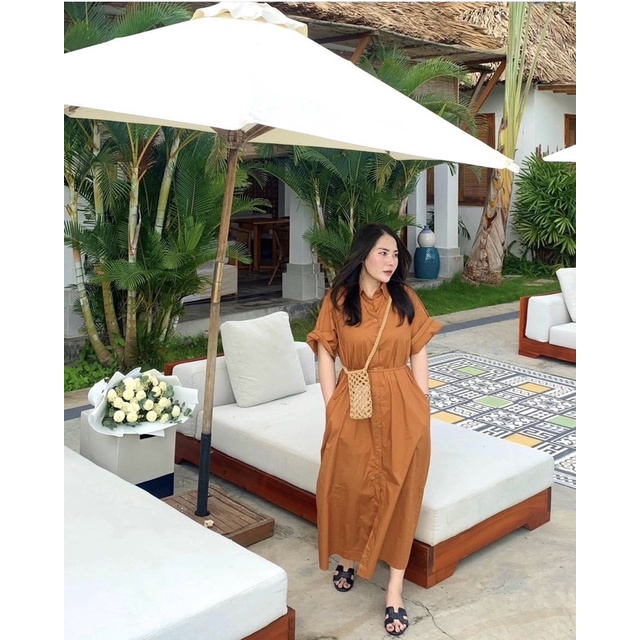 Đầm Sơ Mi Form Rộng Dài Oulebrou | 3448 | Lana Official