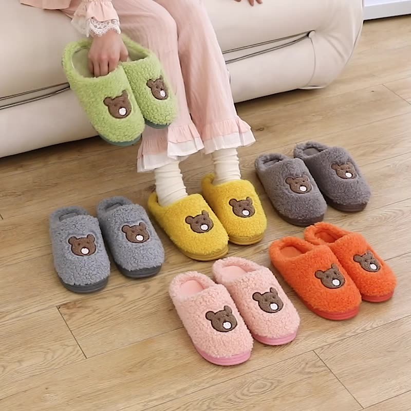 Dép Bông Đi Trong Nhà - Văn Phòng Hình Gấu Nâu Dễ Thương Cute