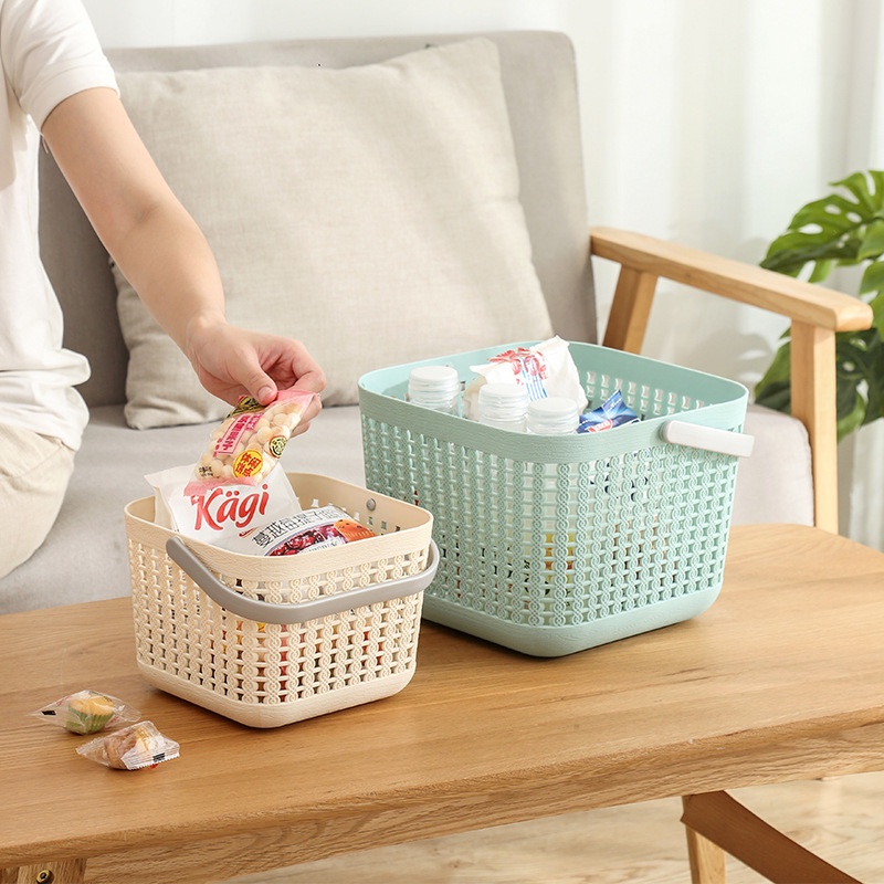 Giỏ Nhựa Đựng Trái Cây / Rau Củ Quả Có Tay Cầm Sáng Tạo Đa Ứng Dụng