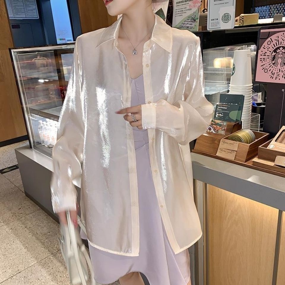 Jiashucheng Áo Sơ Mi Dài Tay Chống Nắng Dáng Rộng Phong Cách Mới Cho Nữ