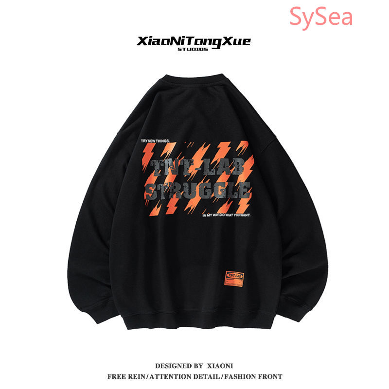 Áo tròng đầu cổ tròn in họa tiết chữ sành điệu thời trang